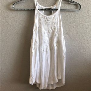 white embroidered tank top